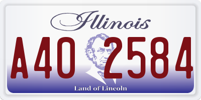 IL license plate A402584