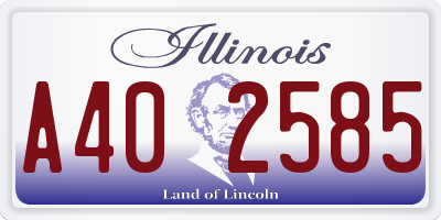 IL license plate A402585
