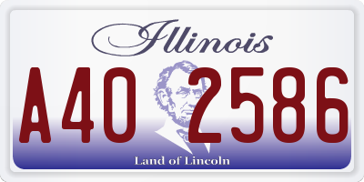 IL license plate A402586