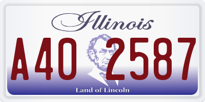 IL license plate A402587