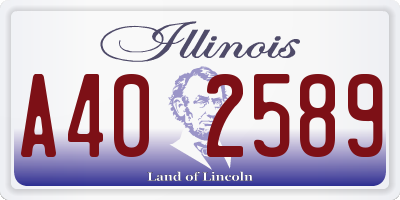 IL license plate A402589