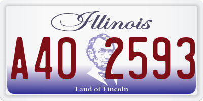 IL license plate A402593