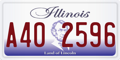 IL license plate A402596
