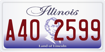 IL license plate A402599