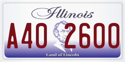 IL license plate A402600