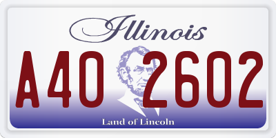 IL license plate A402602