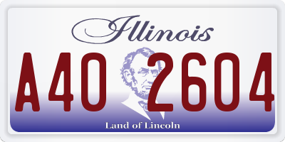 IL license plate A402604
