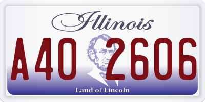 IL license plate A402606