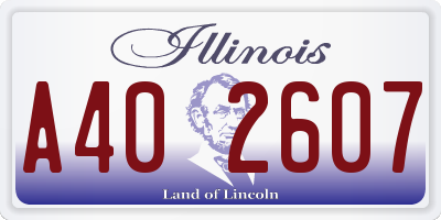 IL license plate A402607