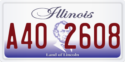 IL license plate A402608