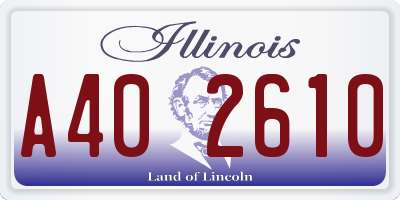 IL license plate A402610