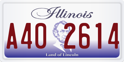 IL license plate A402614