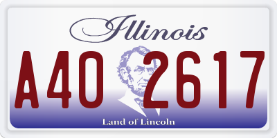 IL license plate A402617