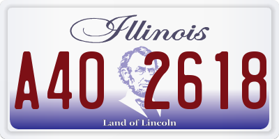 IL license plate A402618