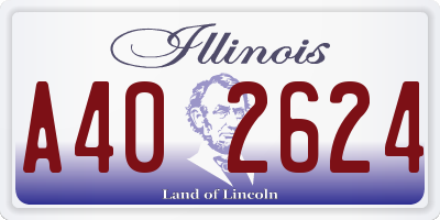 IL license plate A402624