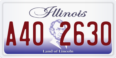 IL license plate A402630