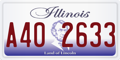 IL license plate A402633