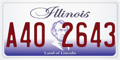 IL license plate A402643