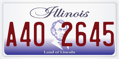 IL license plate A402645