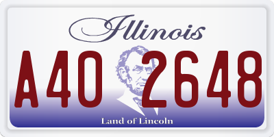 IL license plate A402648