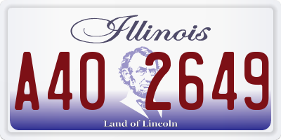 IL license plate A402649