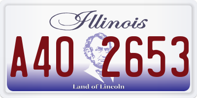IL license plate A402653