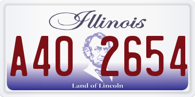 IL license plate A402654