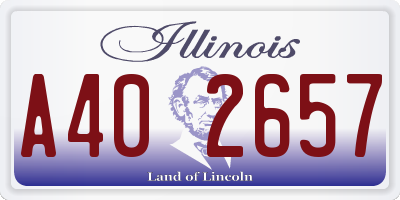 IL license plate A402657