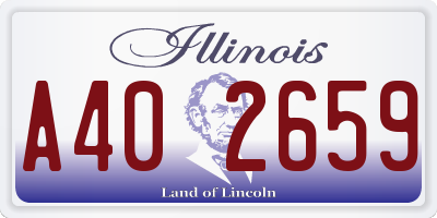 IL license plate A402659