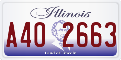IL license plate A402663
