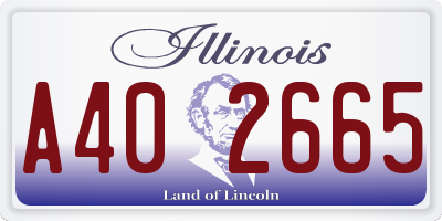 IL license plate A402665