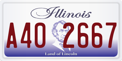 IL license plate A402667