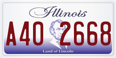 IL license plate A402668