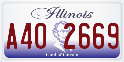 IL license plate A402669