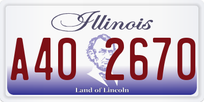 IL license plate A402670