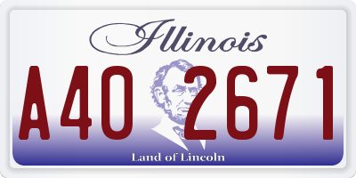 IL license plate A402671