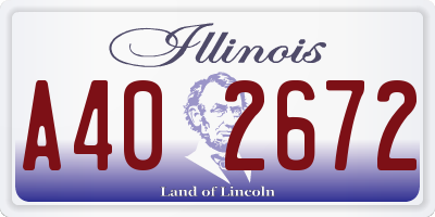 IL license plate A402672