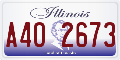 IL license plate A402673