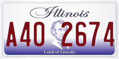 IL license plate A402674