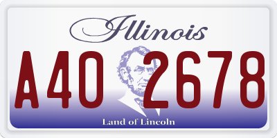 IL license plate A402678