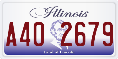 IL license plate A402679