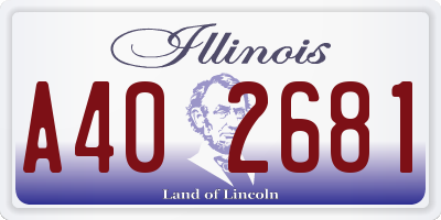 IL license plate A402681
