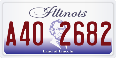 IL license plate A402682