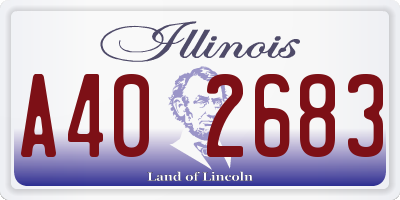 IL license plate A402683
