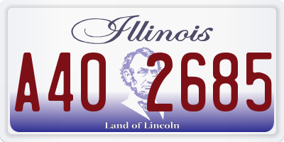 IL license plate A402685