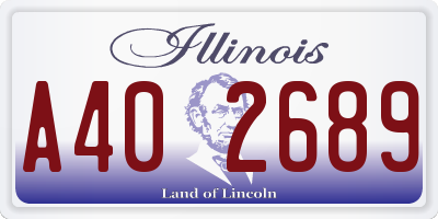 IL license plate A402689