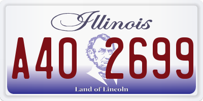 IL license plate A402699