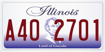 IL license plate A402701