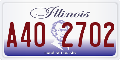 IL license plate A402702