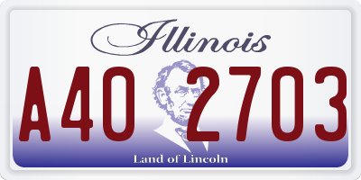IL license plate A402703